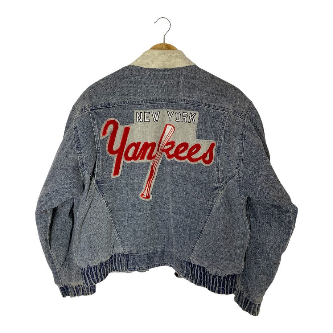 MLB Vintage MLB NY Yankees Denim Bomber Jacket Size US L / EU 52-54 / 3 - 1 Thumbnail