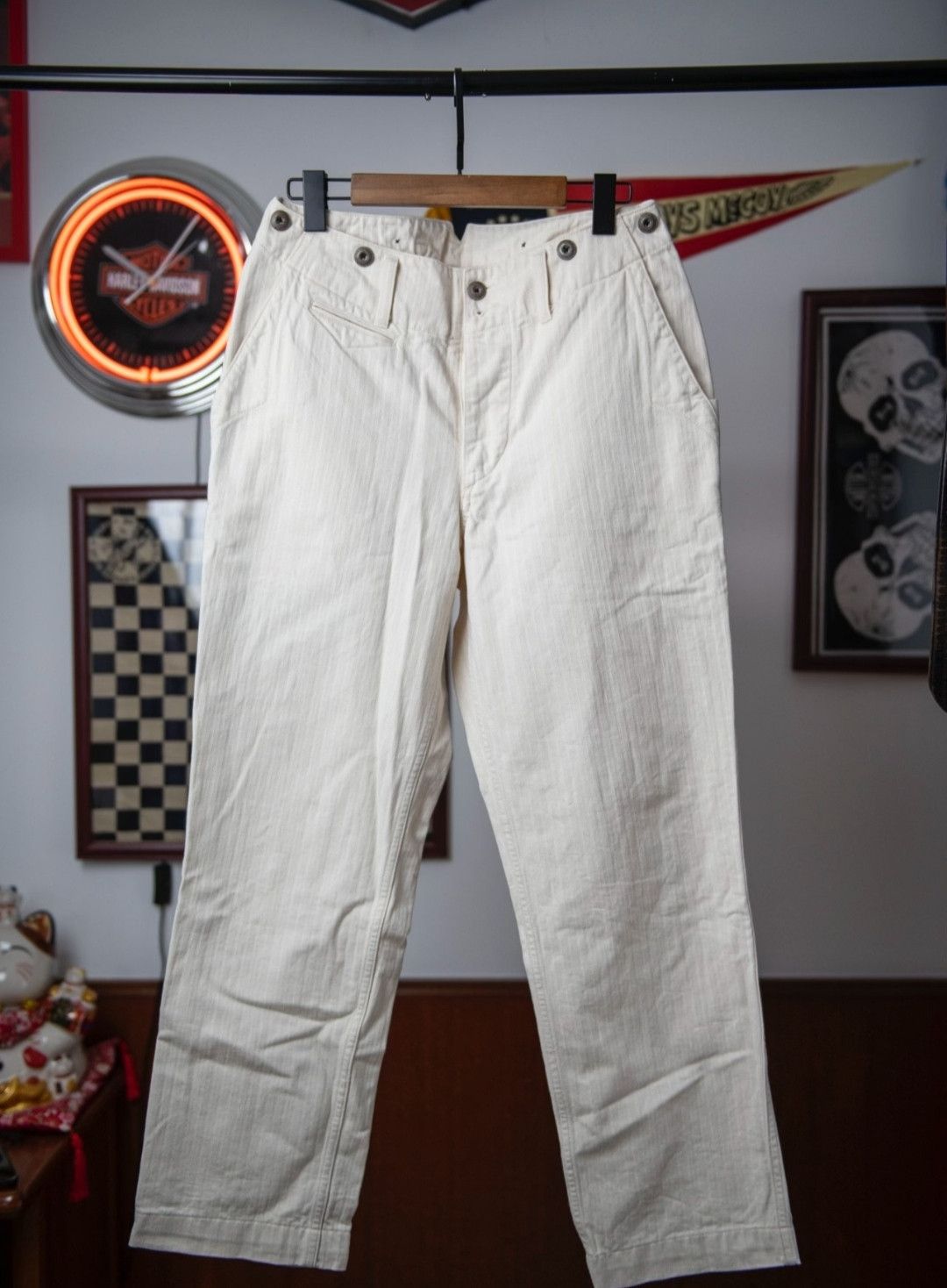 Image of Freewheelers Construction Work Pants in White, Men's (Size 30)