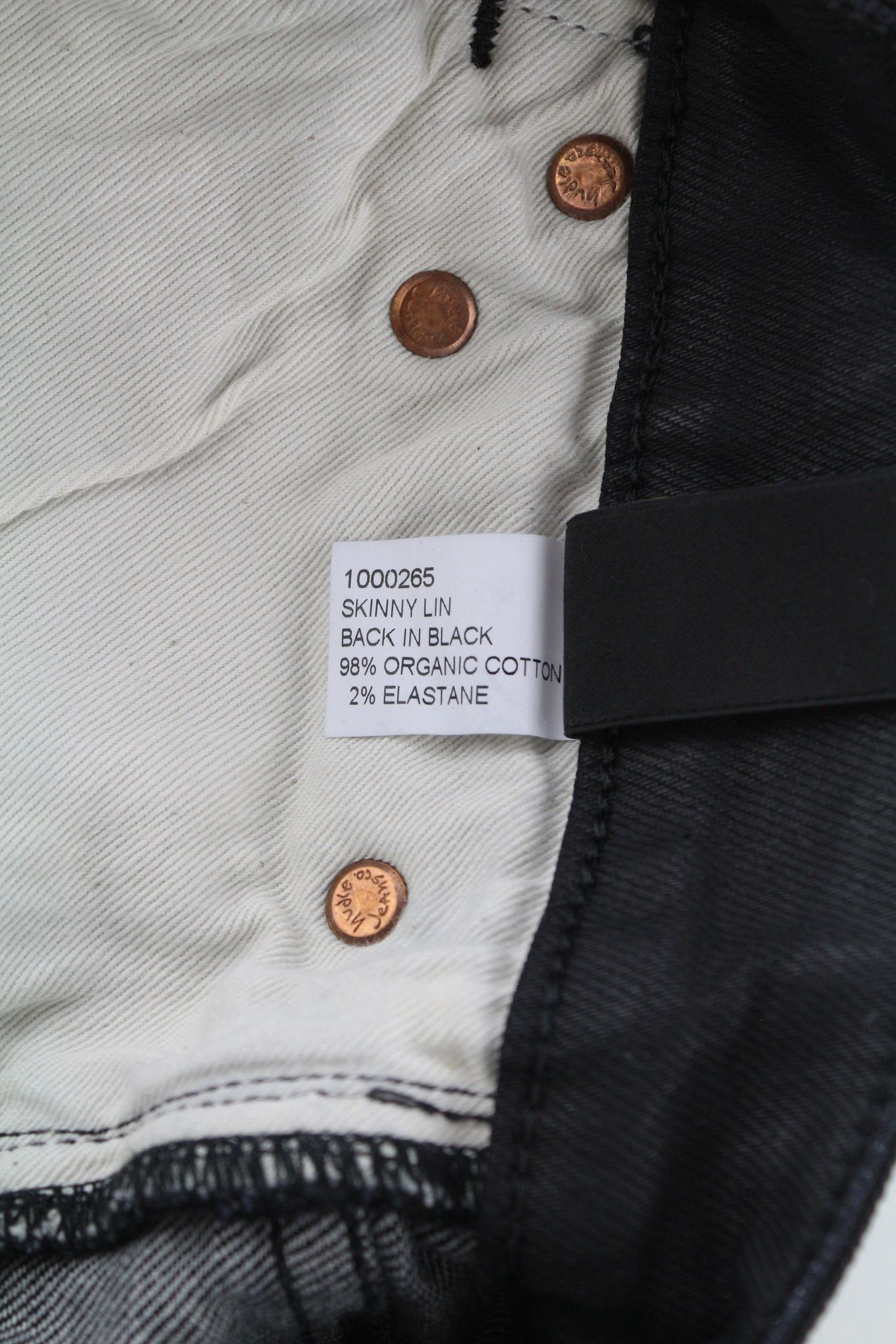 Nudie Jeans SKINNY LIN W28/L32 Black In Black Organic Cotton 80475 Size US 28 / EU 44 - 8 Thumbnail