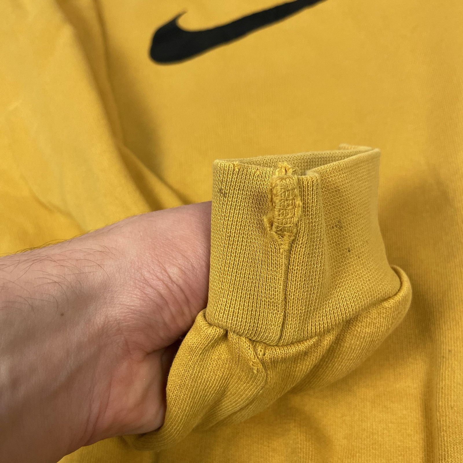 Nike × Vintage Nike Men's Yellow Swoosh Crew Neck Pullover Sweatshirt Large Size US L / EU 52-54 / 3 - 7 Thumbnail
