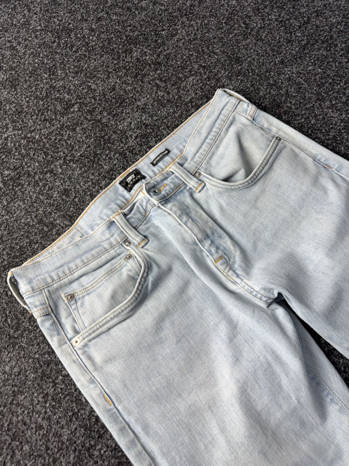 Edwin Vintage 00s Distressed Edwin Light Wash Straight Jeans Size US 33 - 6 Thumbnail