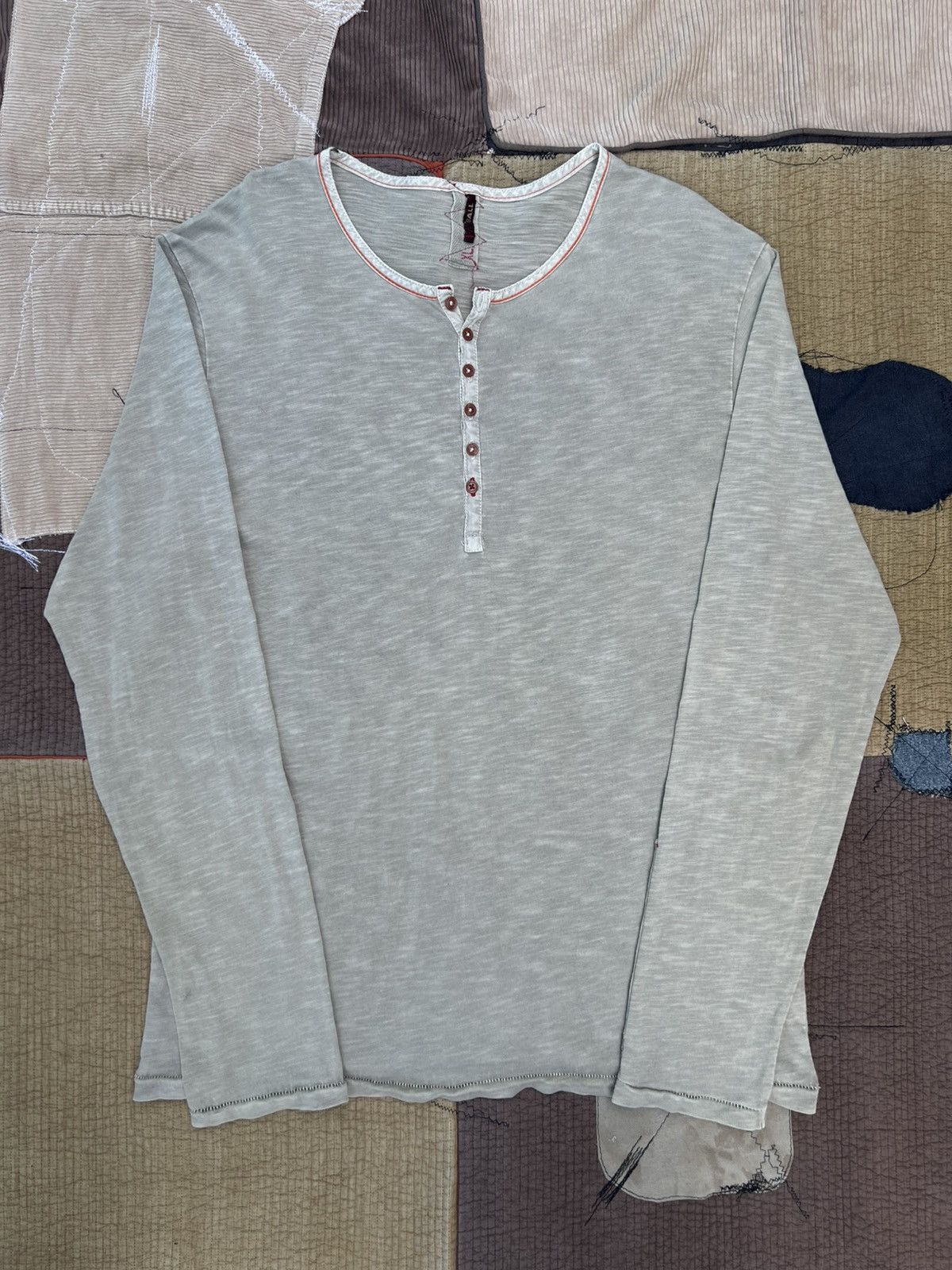 Paper thin Faded Vintage Ball Long sleeve Tee Like Kapital