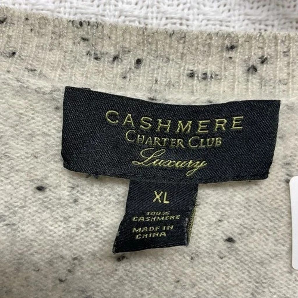 Charter Club Charter Club Luxury Gray Cashmere V-Neck Sweater Women XL Size XL / US 12-14 / IT 48-50 - 2 Thumbnail