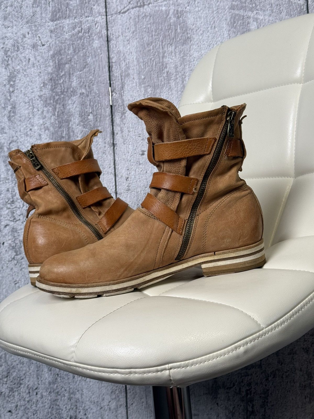 A.S.98 A.S.98 Airstep Brown Leather Strap Buckle Avant-Garde Boots Size US 10 / EU 43 - 11 Thumbnail