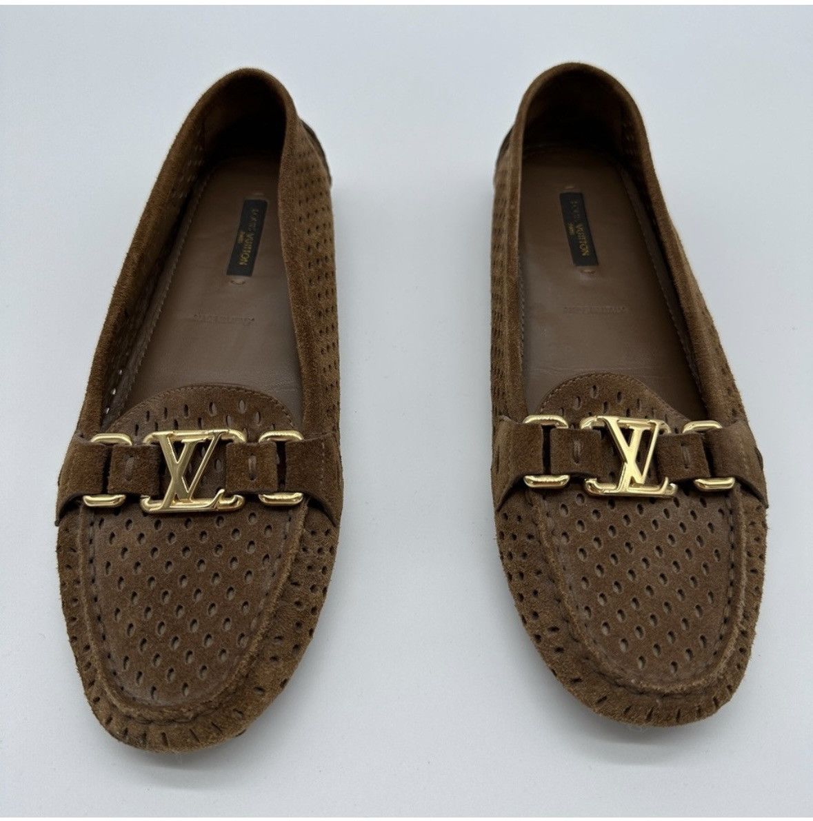 Louis Vuitton Louis Vuitton Loafer Women’s Suade Brown Size 37.5 LV 7.5 Size US 7.5 / IT 37.5 - 3 Thumbnail