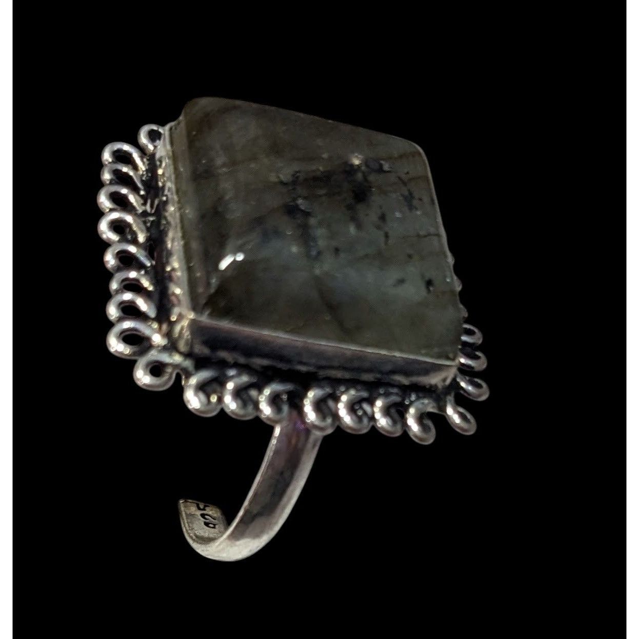 Other Whimsical Labradorite Square Cut Sterling Silver Ring Size 1 Size ONE SIZE - 13 Thumbnail