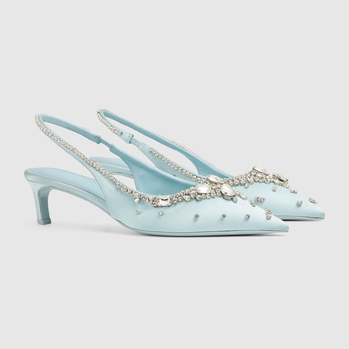 Gucci oc11z1025 Pumps With Crystals in Light Blue Size US 7 / IT 37 - 2 Thumbnail