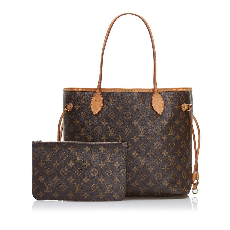 Louis Vuitton Monogram Neverfull MM Tote Bag Shoulder Bag Brown