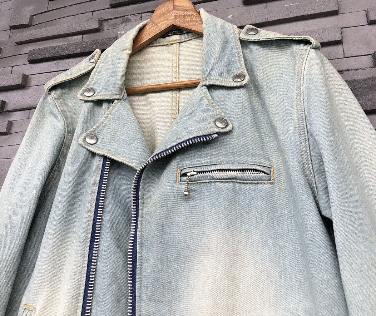 Giacometti Giacometti Washed Denim Blouson Biker Jacket Size US M / EU 48-50 / 2 - 5 Thumbnail