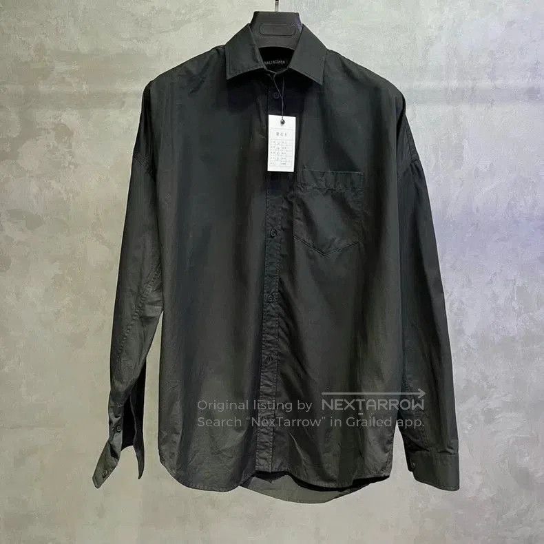 Balenciaga Balenciaga Black Point Collar Button Up Shirt. Size US XS / EU 42 / 0 - 1 Thumbnail