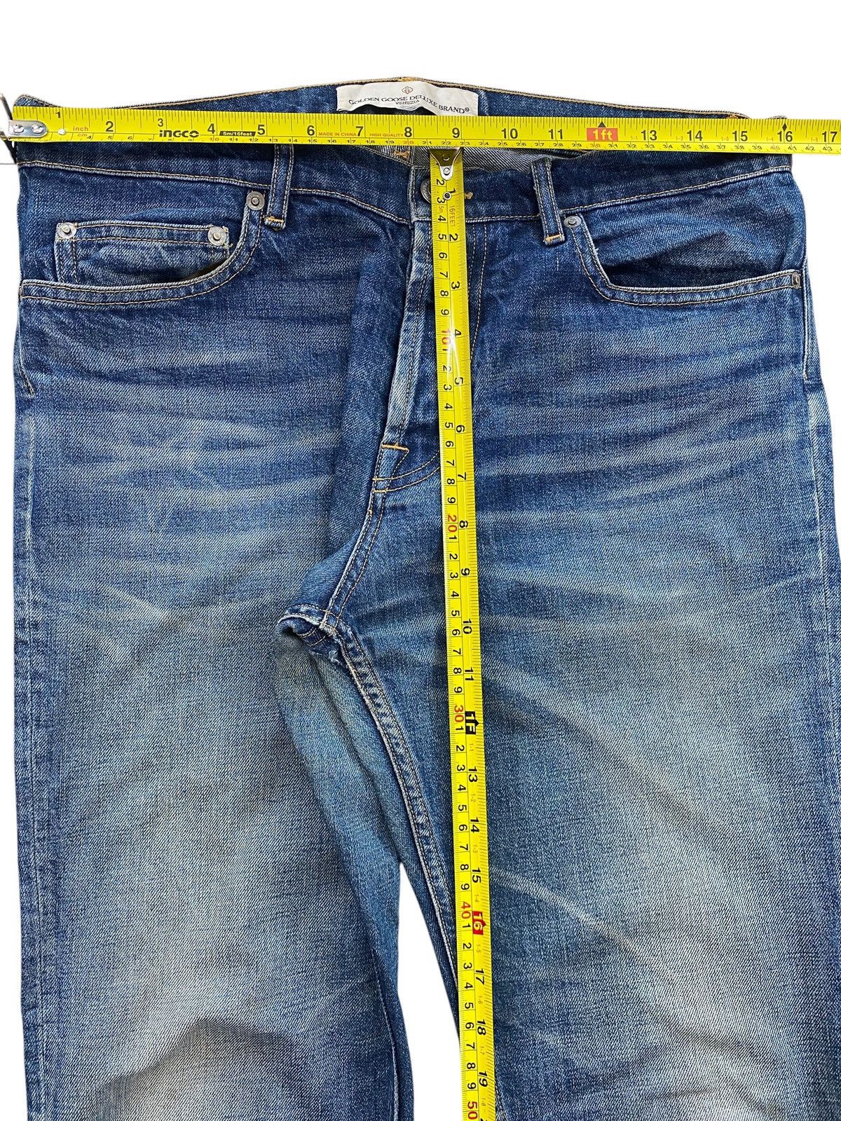Golden Goose Golden Goose Faded Blue Wash Whiskered Straight Leg Jeans Size US 32 / EU 48 - 6 Thumbnail
