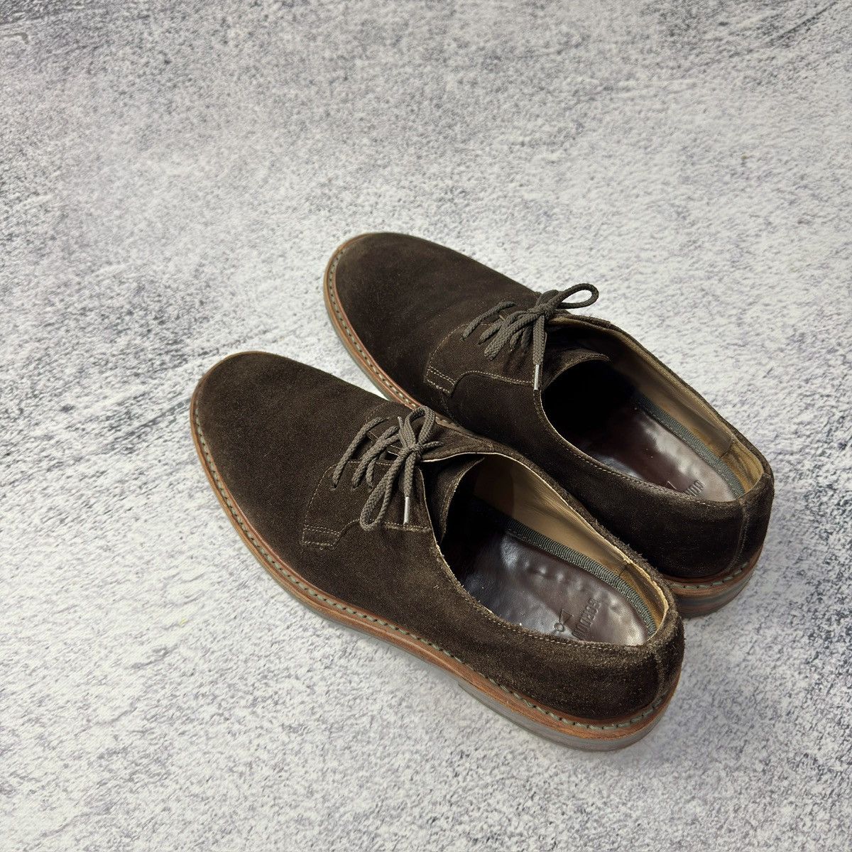 Designer × Handmade Gordon&Bros Mens Brown Suede Derbies US9 UK8 EU42 Size US 9 / EU 42 - 17 Thumbnail