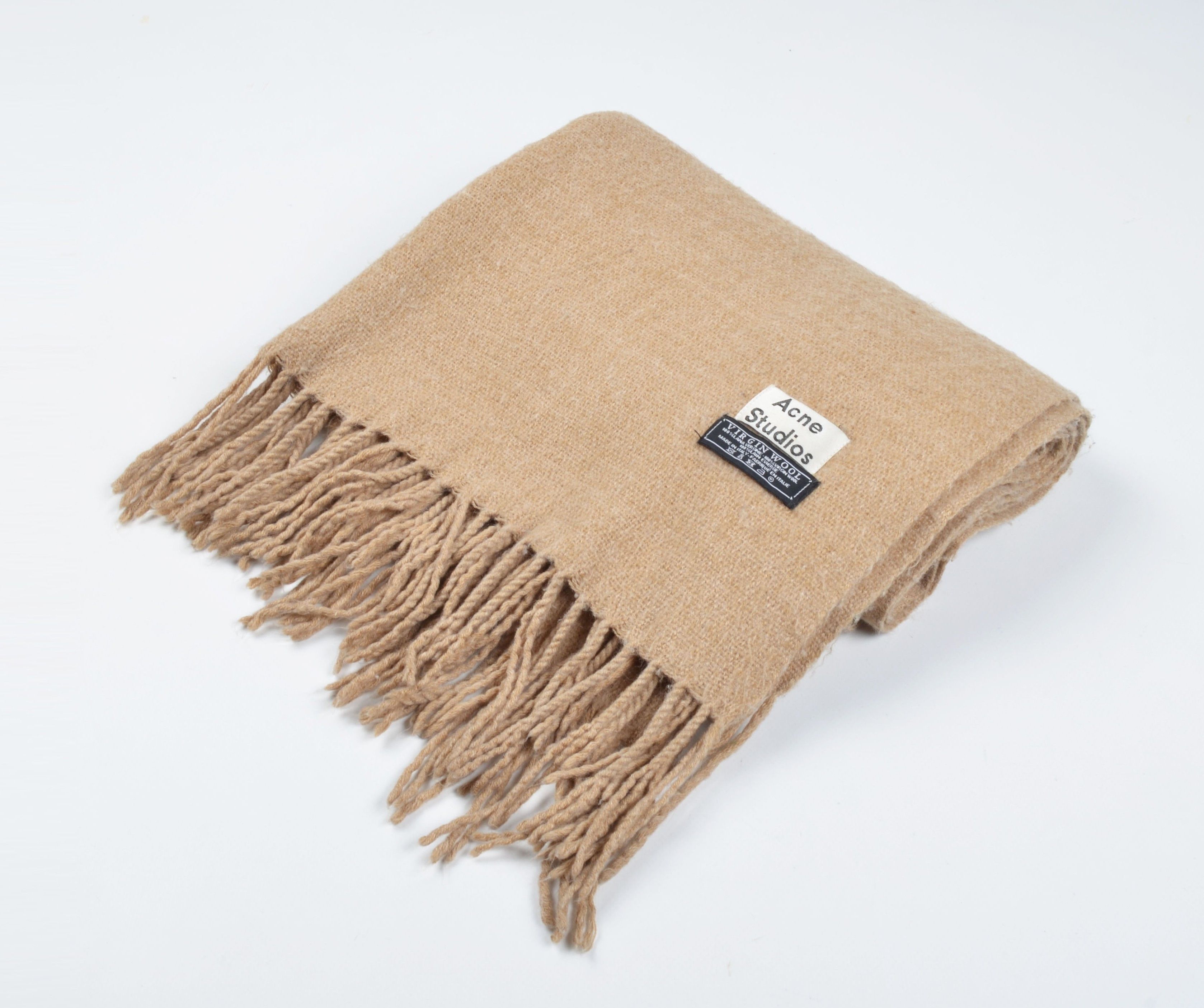 Acne Studios Acne Studios 100% Virgin Wool Beige Big Scarf Size ONE SIZE - 1 Thumbnail
