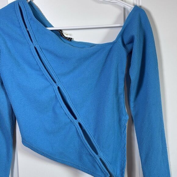 PrettyLittleThing Pretty Little Thing Blue One Shoulder Long Sleeve Top S 4 Size S / US 4 / IT 40 - 3 Thumbnail