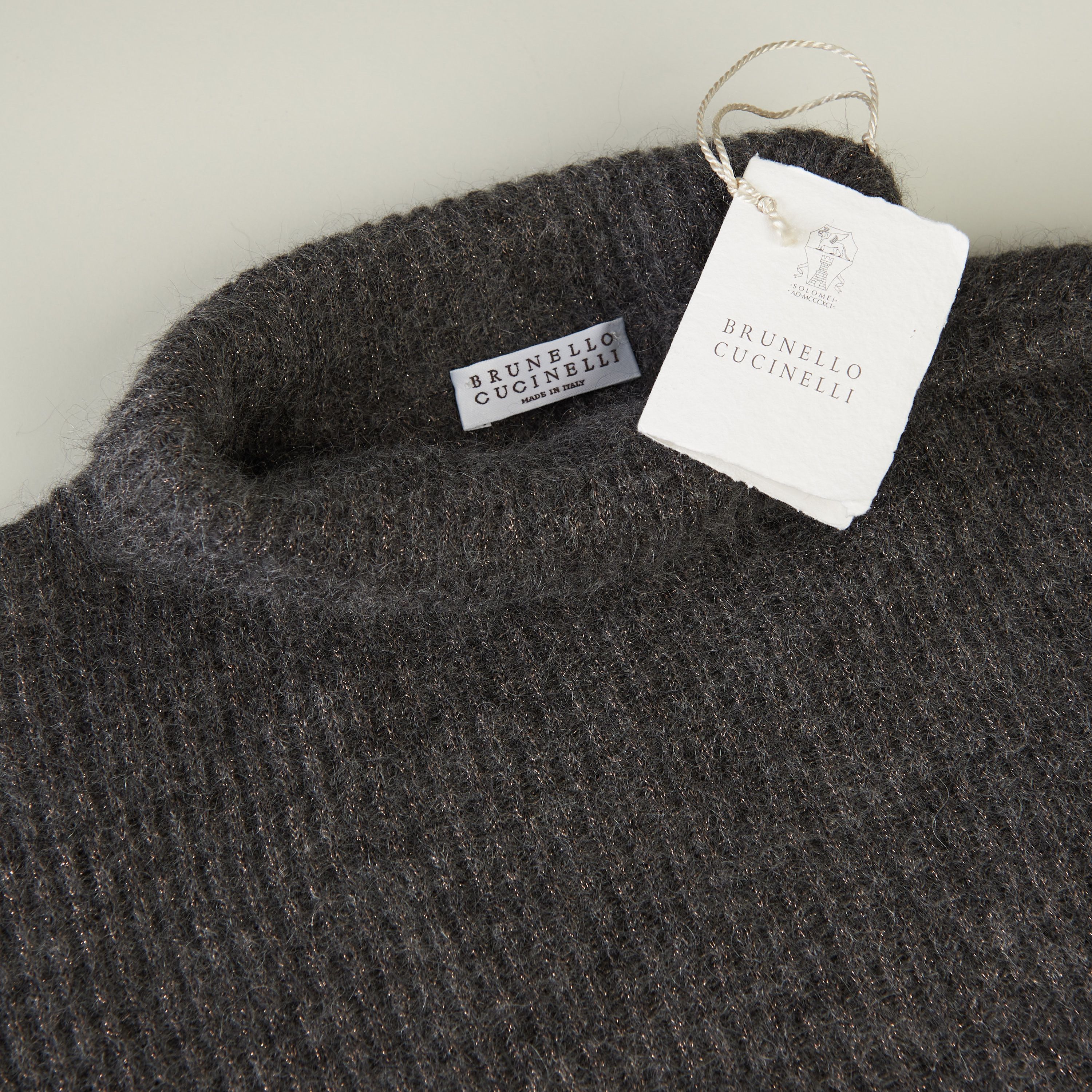 Brunello Cucinelli Sparkling Gray Sweater Dress - Monili, Mohair/Metallic Knit Size M / US 6-8 / IT 42-44 - 10 Thumbnail