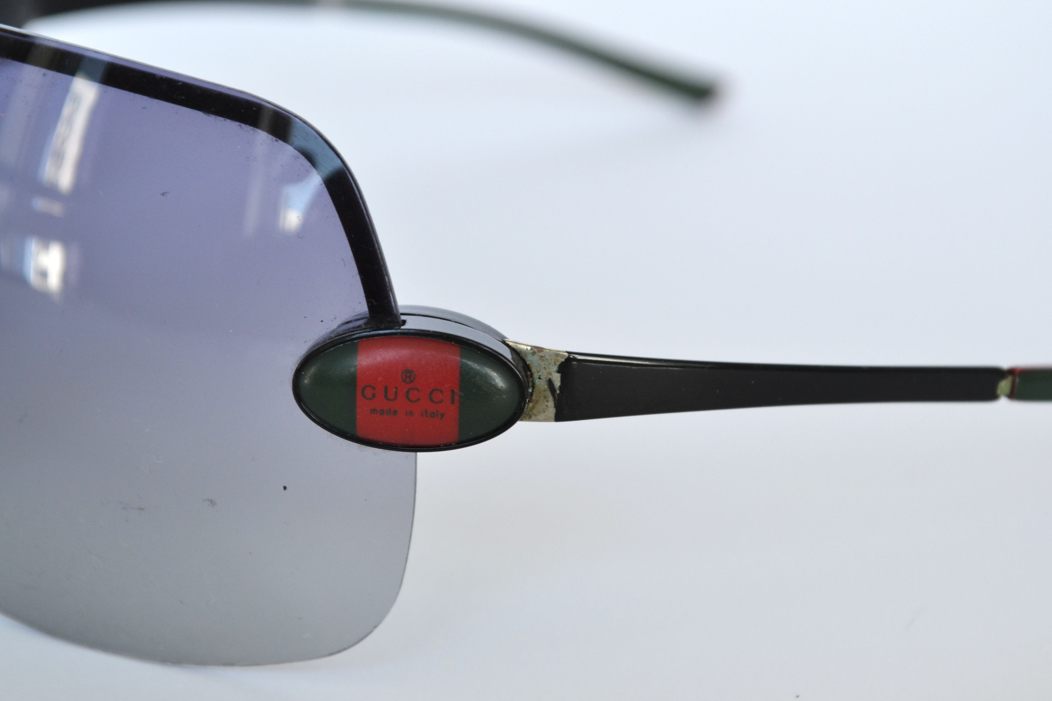 Gucci GUCCI Sunglasses Black Logo Purple Shield Sport Mask 1854 Size ONE SIZE - 6 Thumbnail