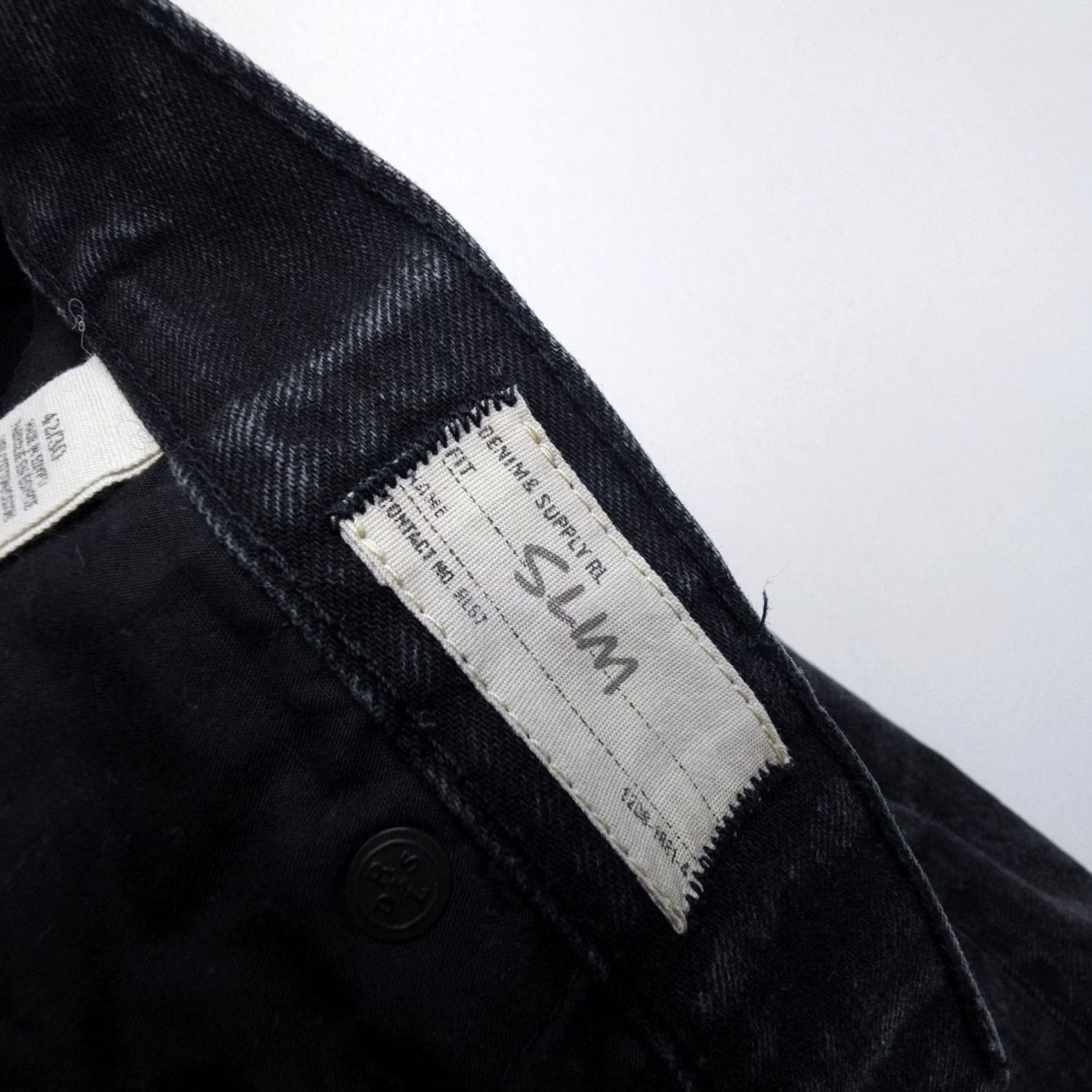 Vintage Denim & Supply Ralph Lauren Mens Jeans Black Slim Fit 42 x 30 USA Flag Cotton Rigid Size US 42 / EU 58 - 5 Thumbnail