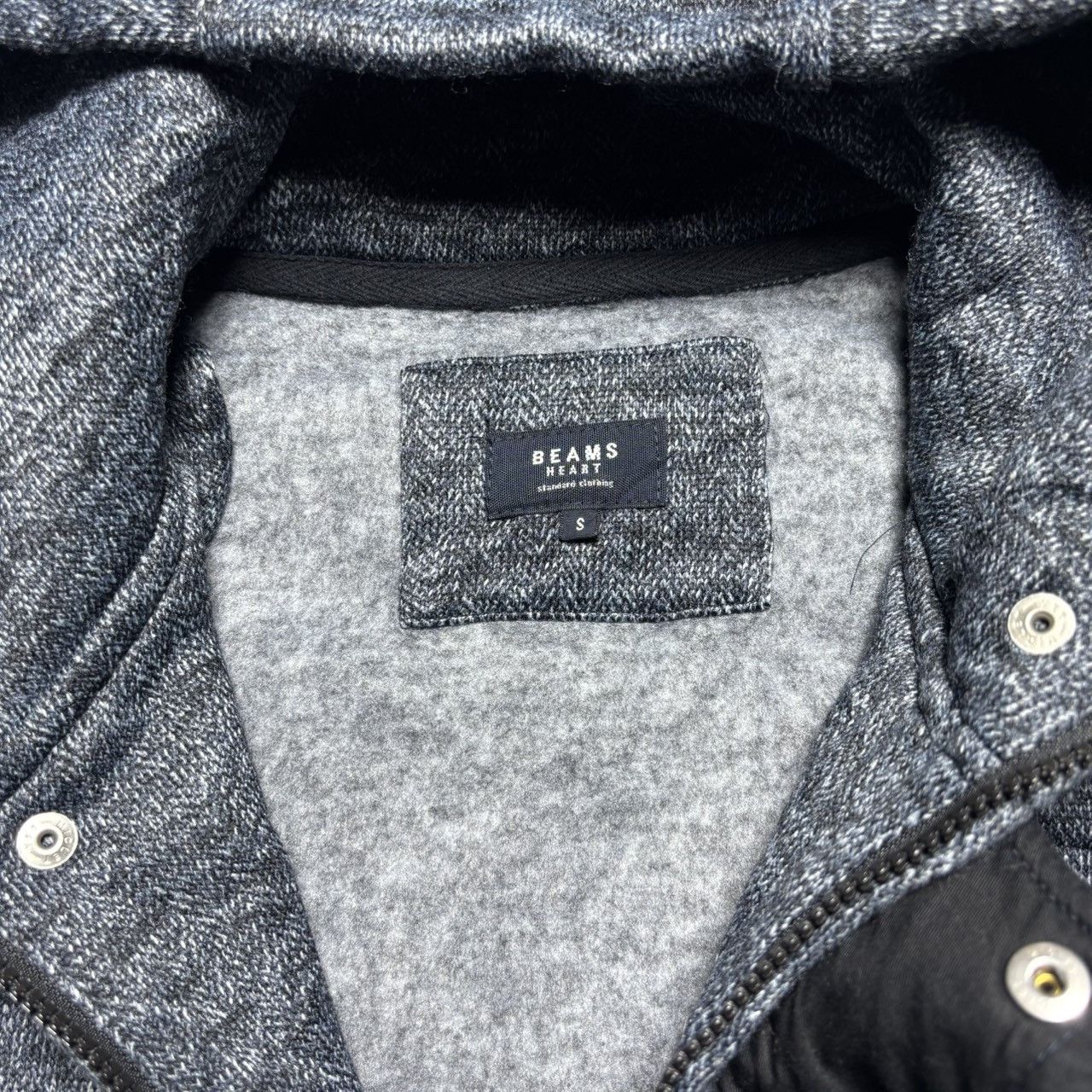Beams Japan Beams Heart Grey Hooded Jacket with Fleece Lining - Size S Size S / US 4 / IT 40 - 4 Thumbnail