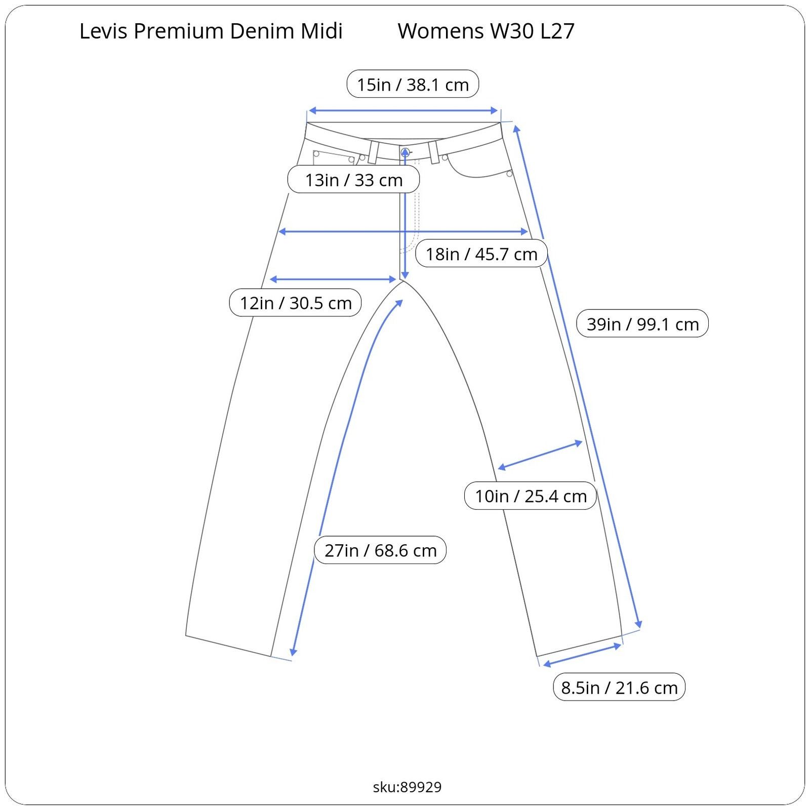 Levi's Levis Premium Ribcage Straight Ankle Light Wash Jeans W30 Size 27" / US 4 / IT 40 - 2 Thumbnail