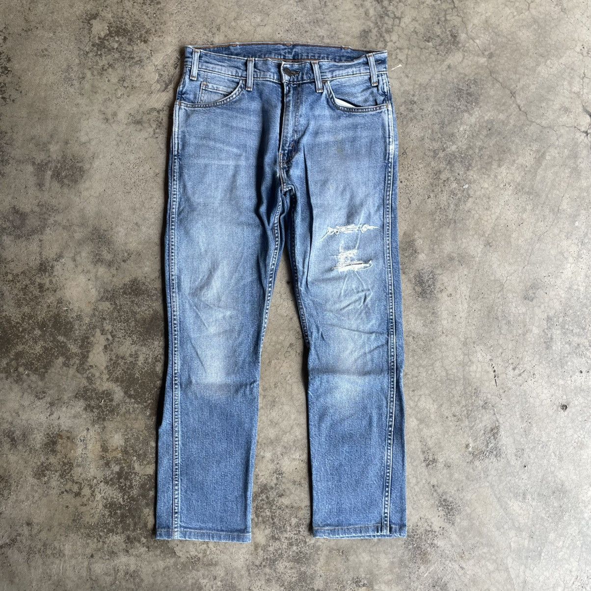 Levi's Vintage Clothing 🔥Vintage Levis 505 Orange Tab Ripped Distress Denim Jeans Size US 30 / EU 46 - 1 Thumbnail