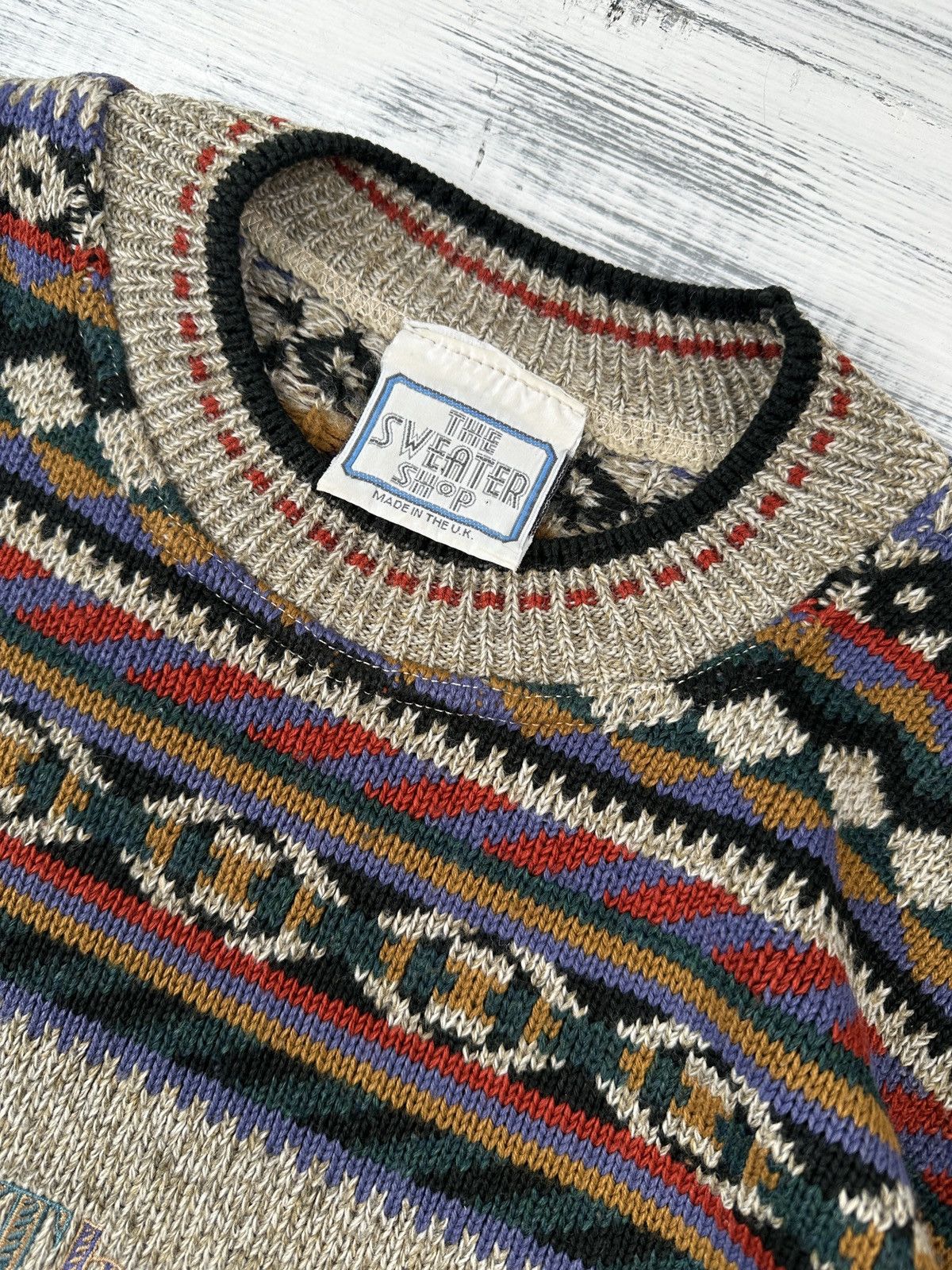 Vintage The Sweater Shop Vintage Men's Striped Knit Acrylic Jumper Size US L / EU 52-54 / 3 - 4 Thumbnail