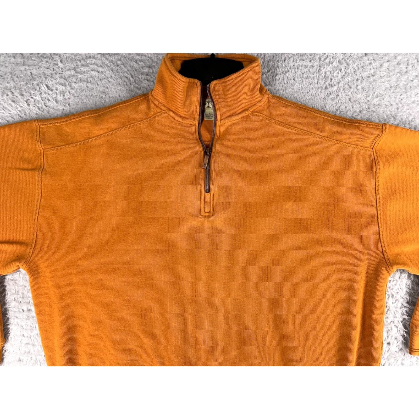 Tommy Bahama VINTAGE Tommy Bahama Sweater Mens L Orange 1/4 Zip Mock Neck Knit Cotton Pullover Casual Golf Beach Aloha 90s Mens Size US L / EU 52-54 / 3 - 4 Thumbnail