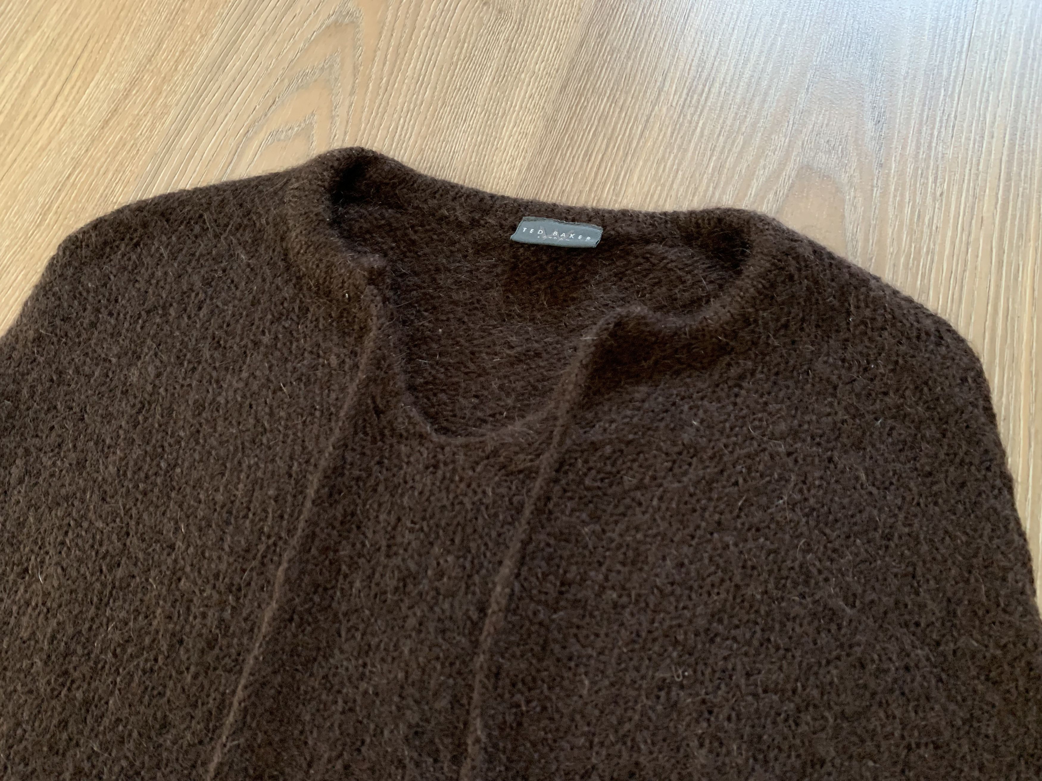 Ted Baker Ted Baker London Mohair Wool Brown Fringe Poncho Size XXS / US 00 / IT 34 - 4 Thumbnail