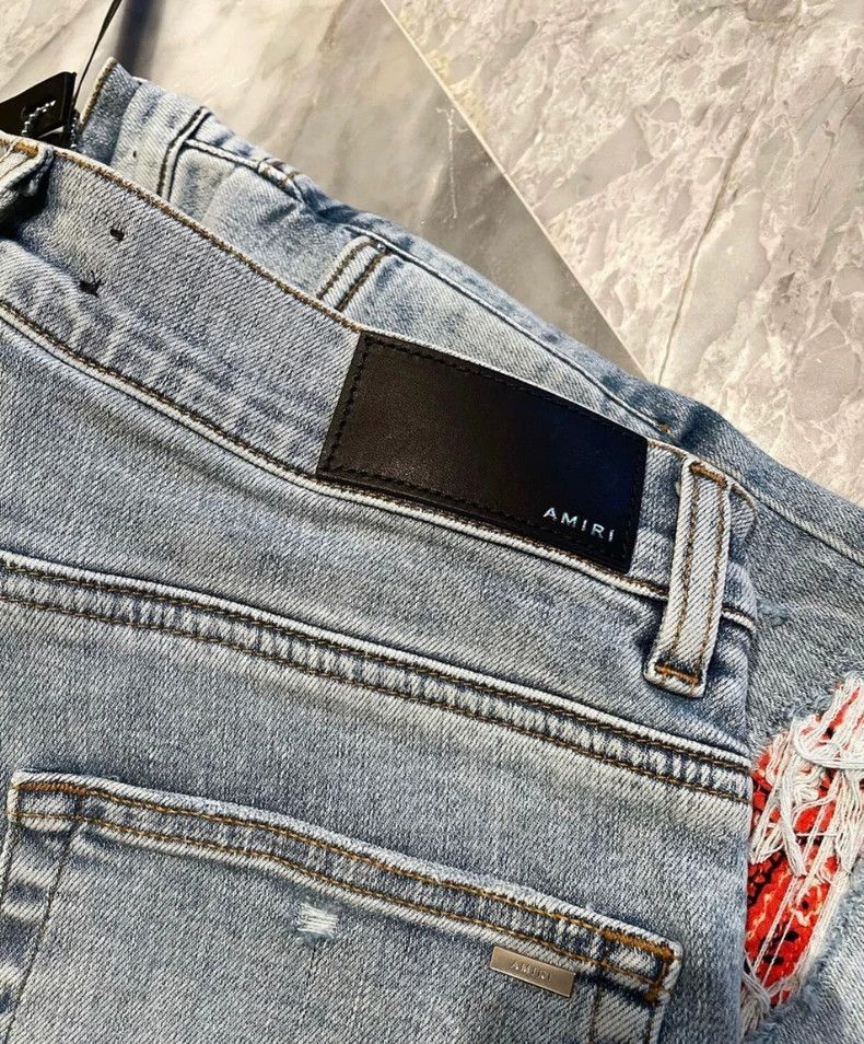 Amiri Amiri store limited edition colorful patched blue denim Size US 31 - 4 Thumbnail