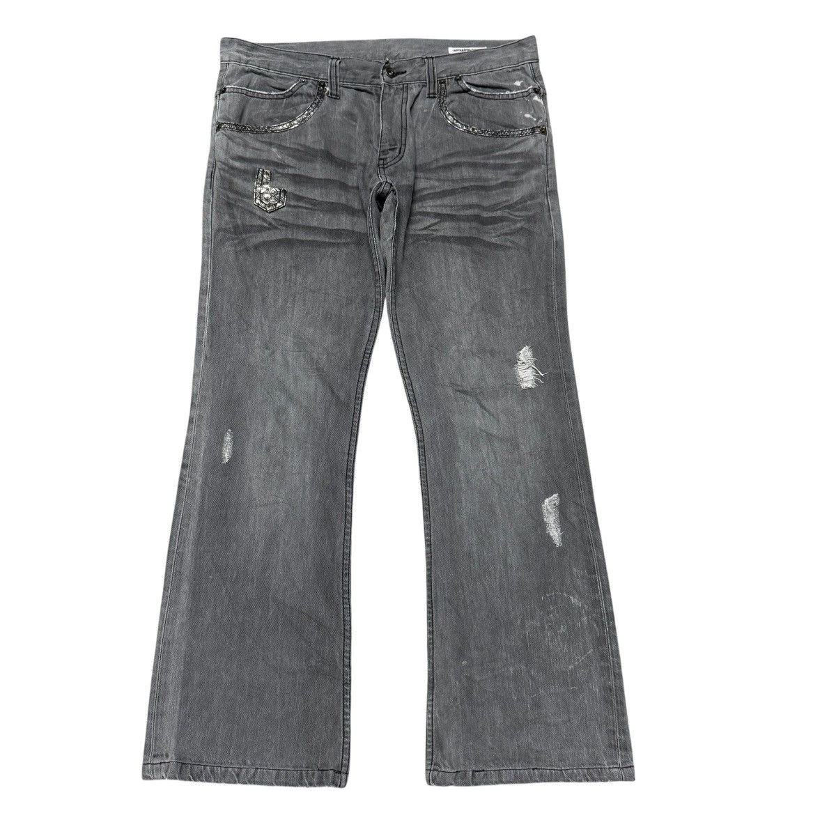 semanticdesign Vintage Semantic Design Snake Skin Denim Flare Jeans Size US 35 - 2 Thumbnail