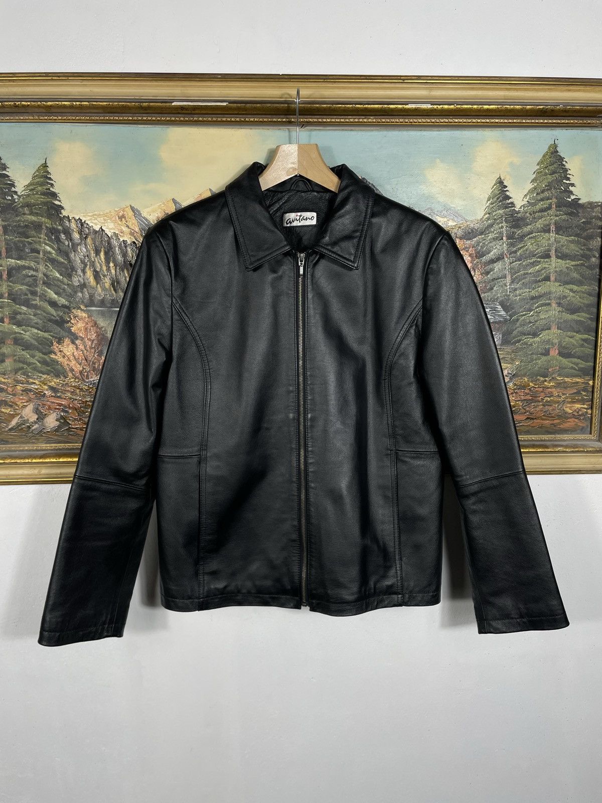 Vintage Vintage Y2k Black Real Leather Zip Bomber Jacket Avant Garde Size US M / EU 48-50 / 2 - 1 Thumbnail