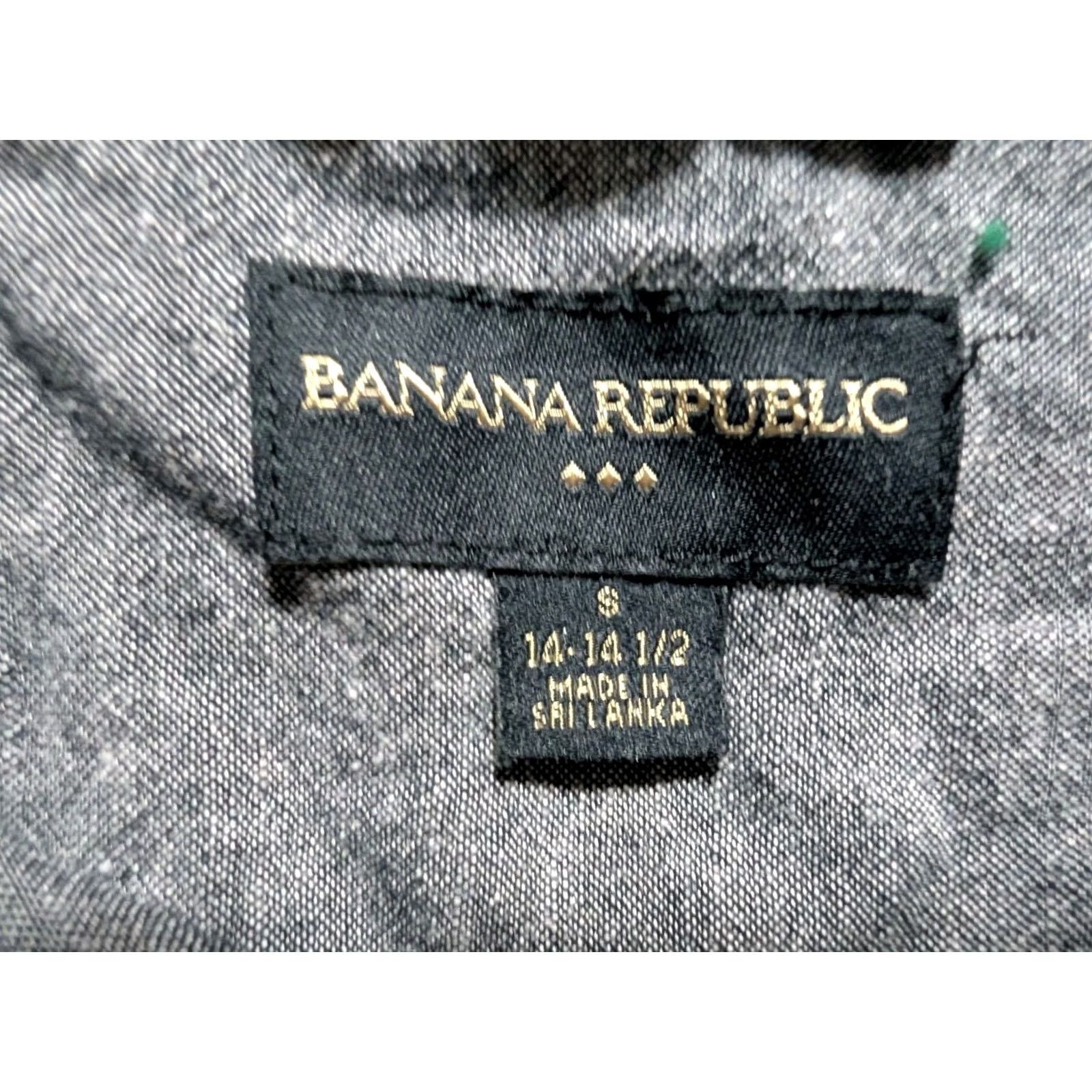 Banana Republic Banana Republic Shirt Mens Small Gray Cotton Linen Button-Up Long Sleeve 14-14.5 38 in Chest Regular Fit Vintage No Size US S / EU 44-46 / 1 - 3 Thumbnail