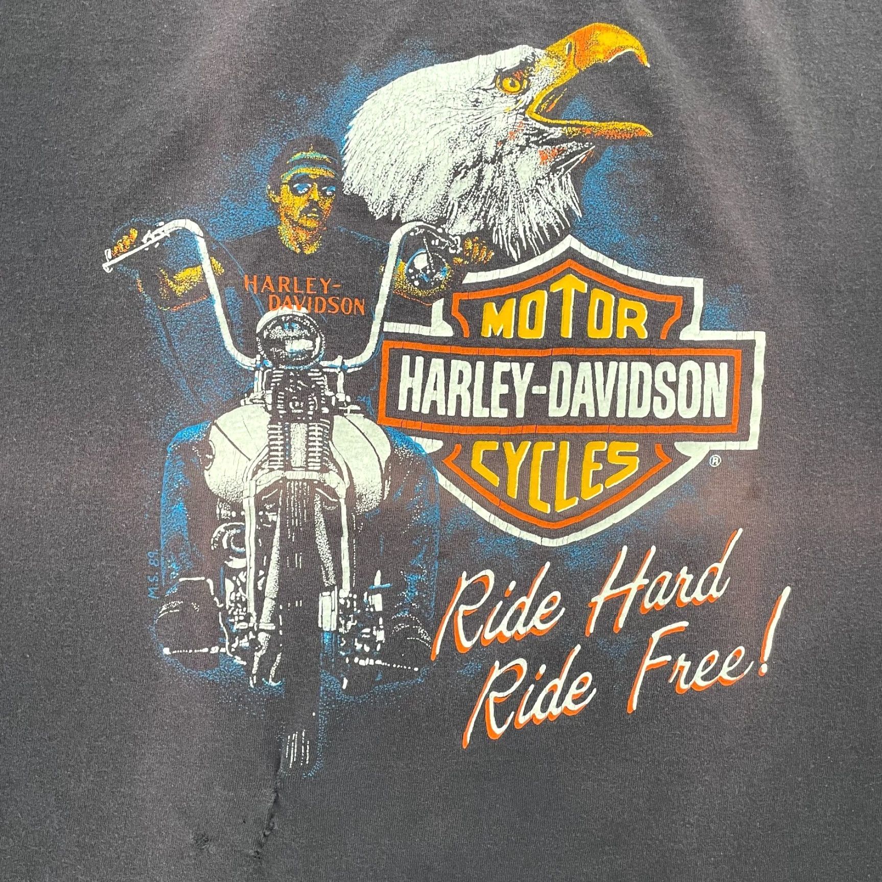 Harley Davidson VINTAGE Harley-Davidson Shirt Adult 2XL Blue Biker Grunge 90s Men XXL Shirt Size US XXL / EU 58 / 5 - 4 Thumbnail