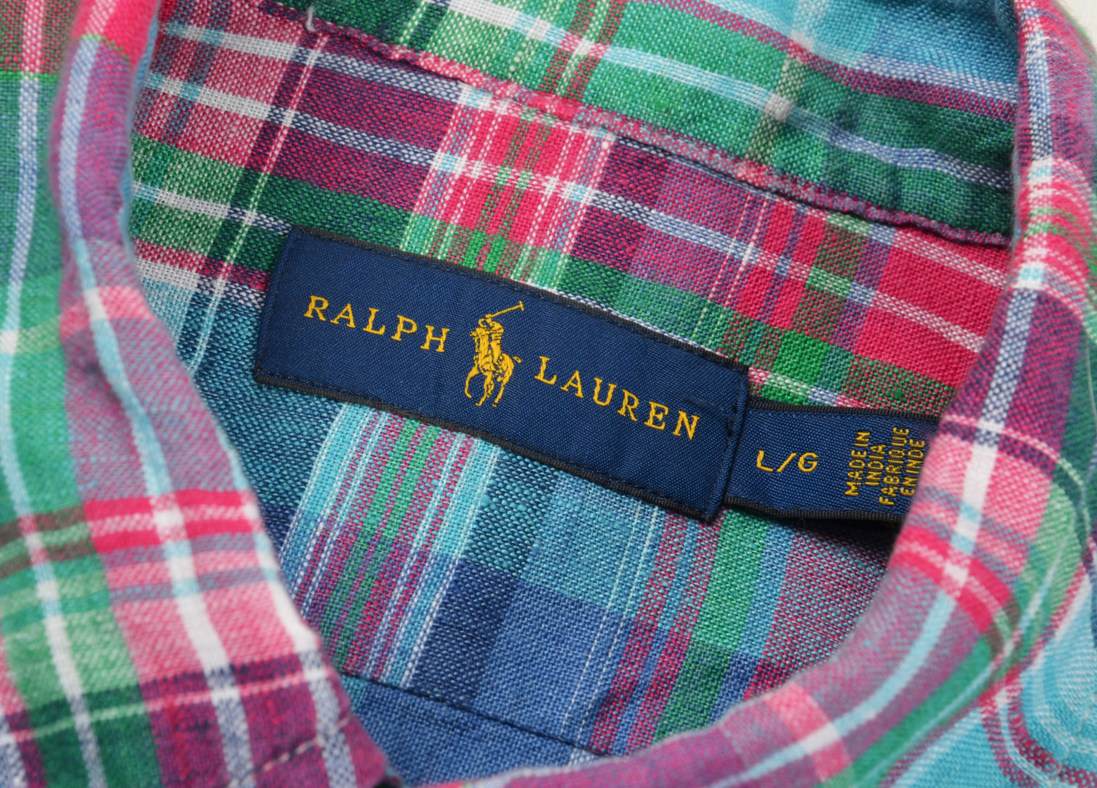 Ralph Lauren Vintage Ralph Lauren Linen Plaid Long Sleeve Shirt Size US L / EU 52-54 / 3 - 4 Thumbnail