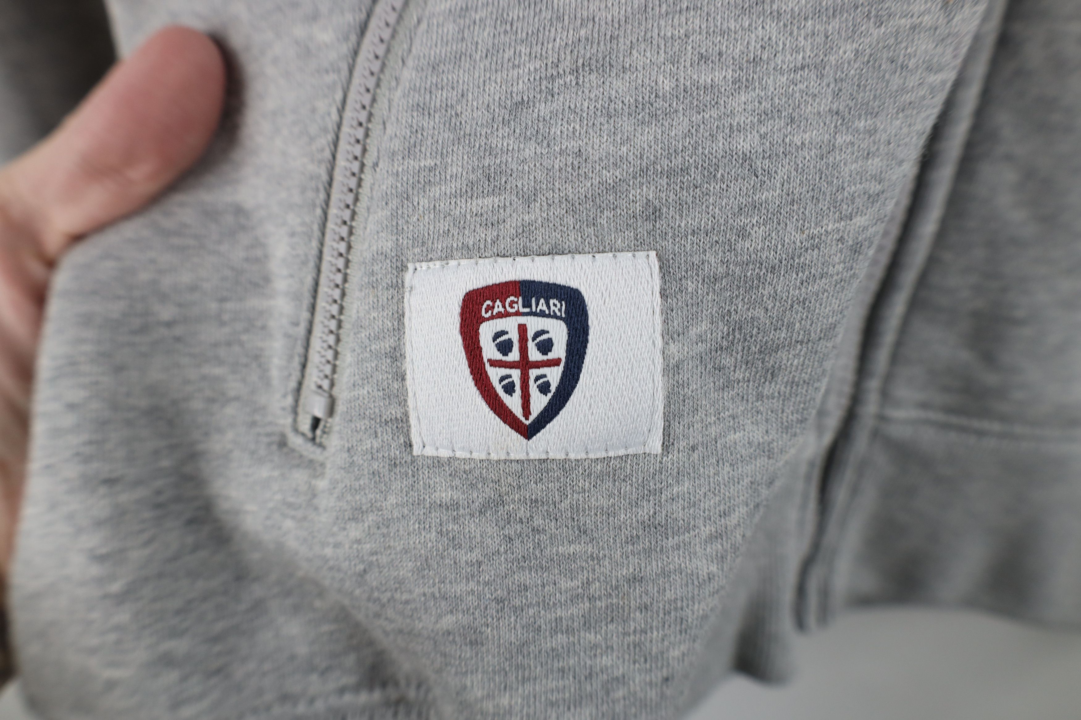 Vintage Macron Serie A Cagliari FC Soccer Football Full Zip Hoodie Size US S / EU 44-46 / 1 - 6 Thumbnail