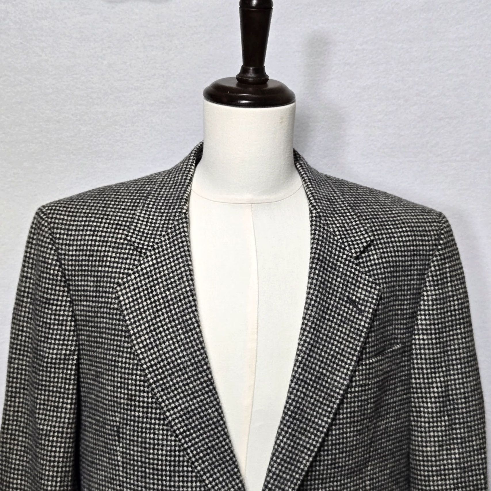 Hart Schaffner Marx Hart Schaffner Marx Blazer Mens 43R Houndstooth Wool Sport Coat Jacket Size 46R - 3 Thumbnail
