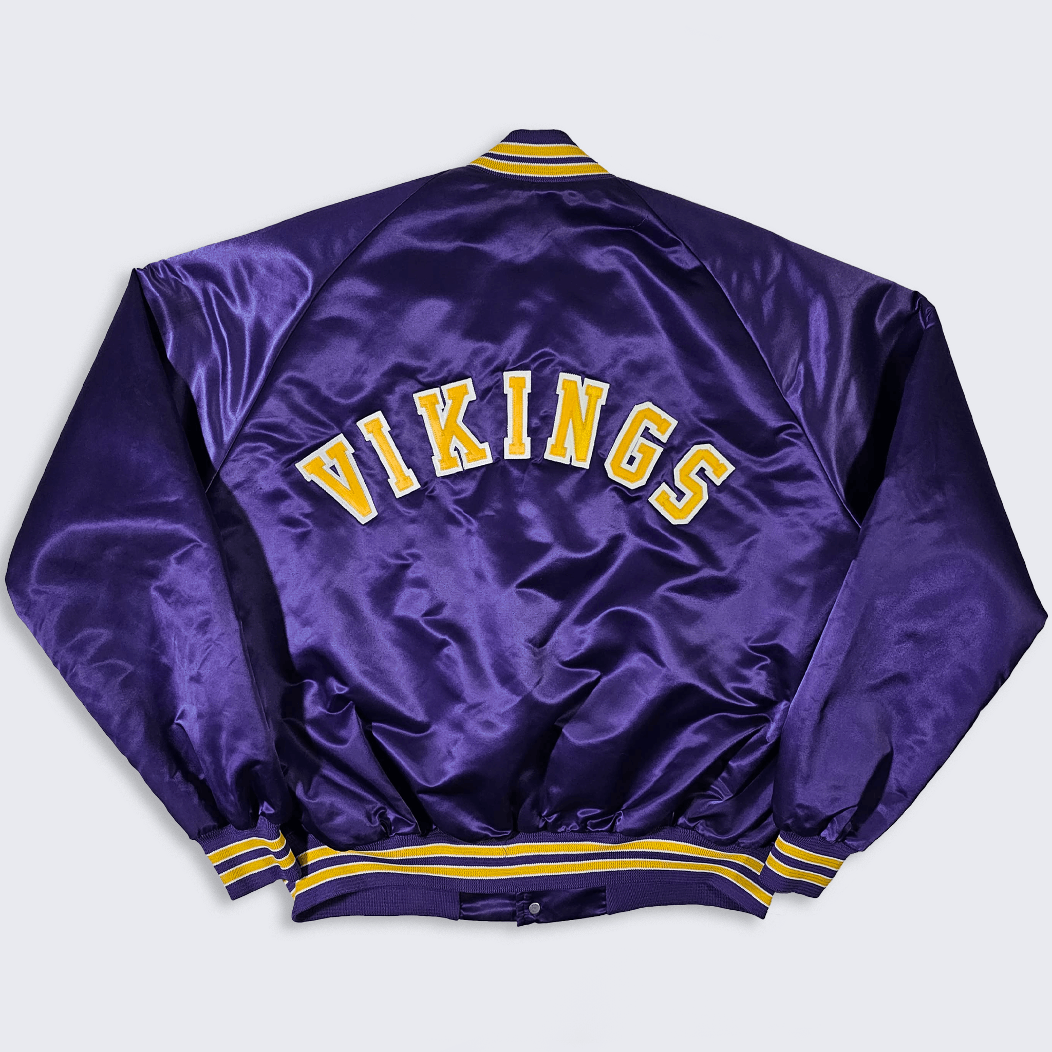 Vintage Minnesota Vikings Vintage 80s Chalk Line Satin Bomber Jacket Size US XL / EU 56 / 4 - 1 Thumbnail