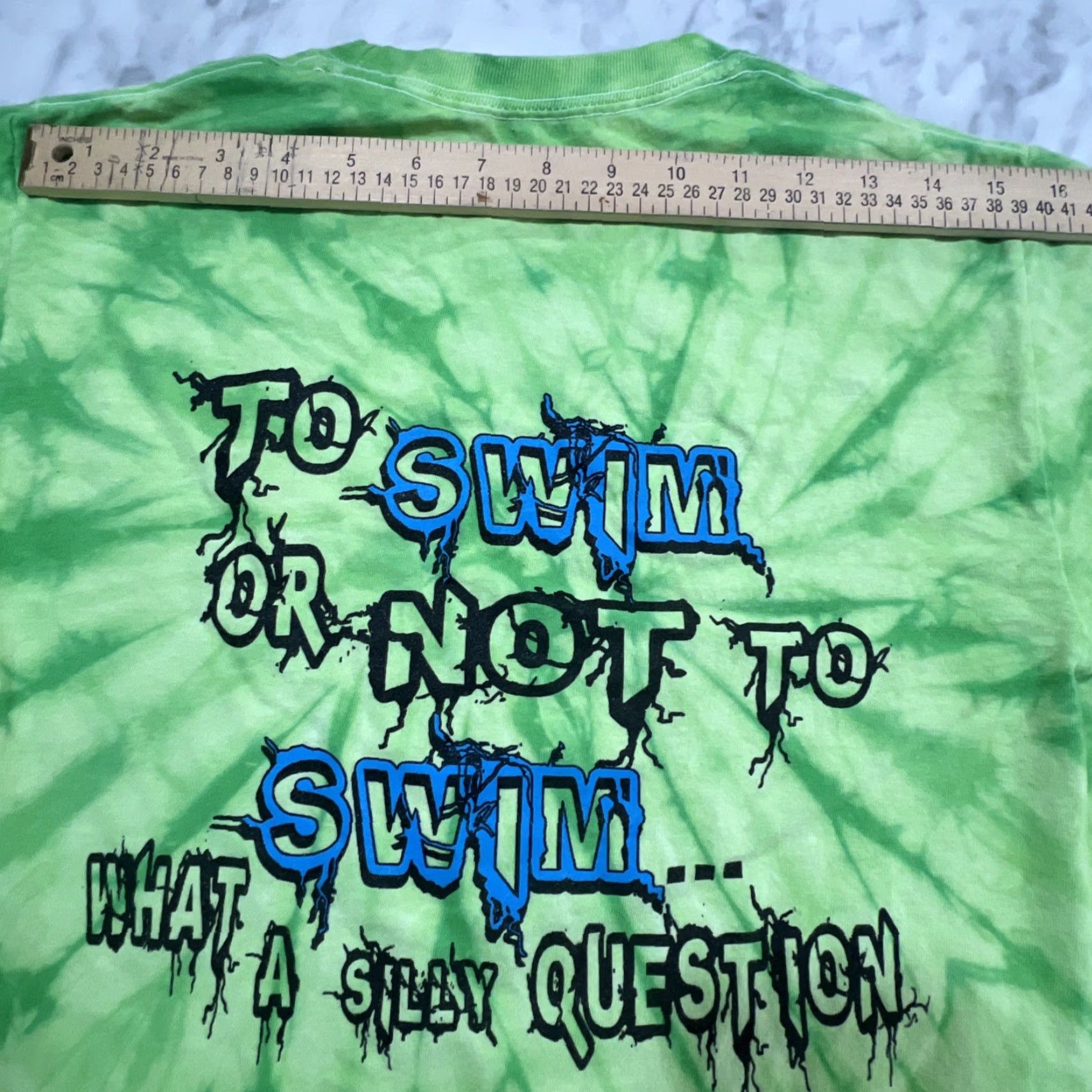 Area VINTAGE Tie-Dye Swim Team T-Shirt Double-Sided Adult Small Green Summer Swimming Mens Size US S / EU 44-46 / 1 - 6 Thumbnail