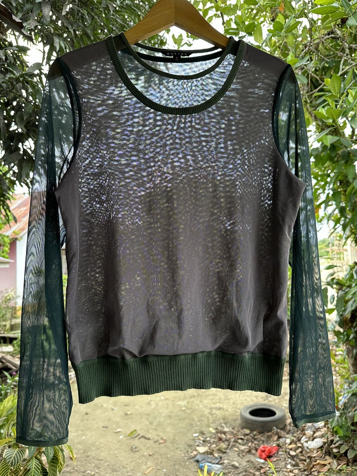 Pre-owned Japanese Brand Transparent Jean Paul Gaultier Styled Double Layer Mesh In Multi