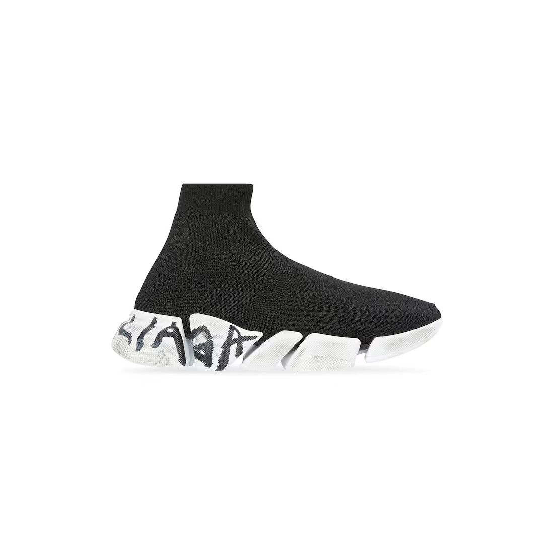 Balenciaga o1mt1gz0425 Speed 2.0 Graffiti Recycled knit Sneakers Black Size US 11 / IT 41 - 1 Thumbnail