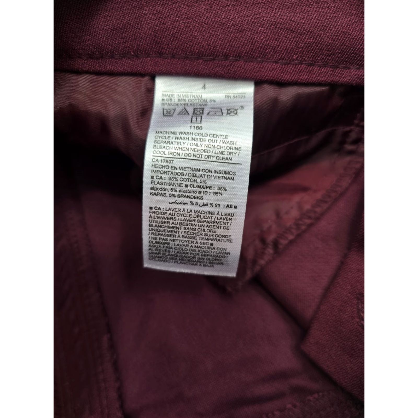 Old Navy Old Navy Women’s Mid-Rise Pixie Ankle Pants - Color Maroon - Size 4 Size 27" / US 4 / IT 40 - 6 Thumbnail