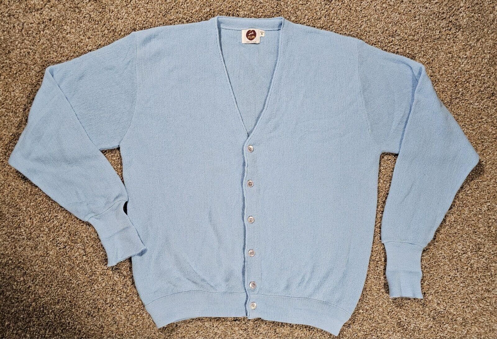 Designer I’m A Plum cardigan VNeck Sweater XL vintage Blue USA Made Size US XL / EU 56 / 4 - 1 Thumbnail