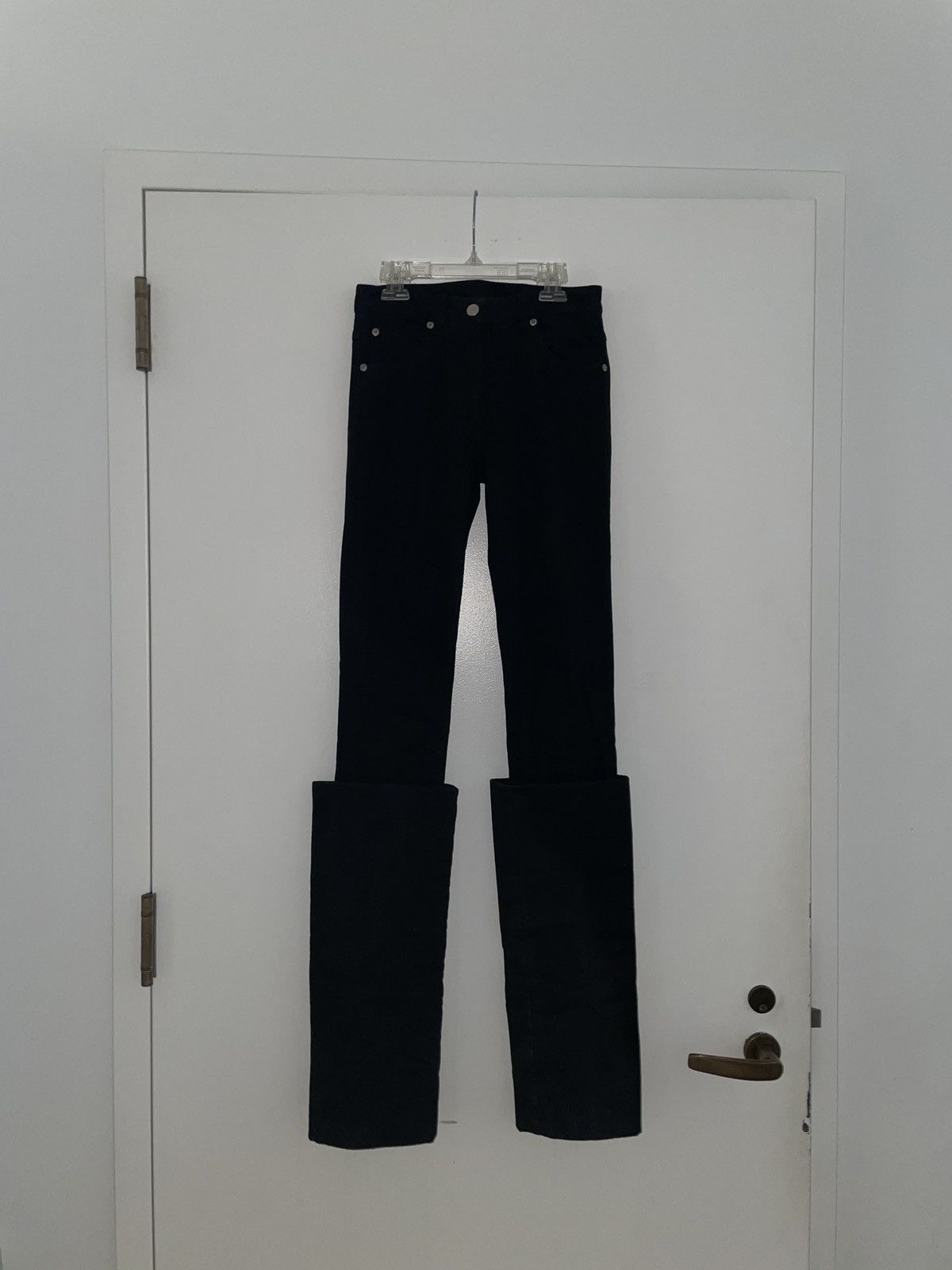 image of Maison Margiela Margiela Double Folded Skinny Jeans in Black, Women's (Size 26)