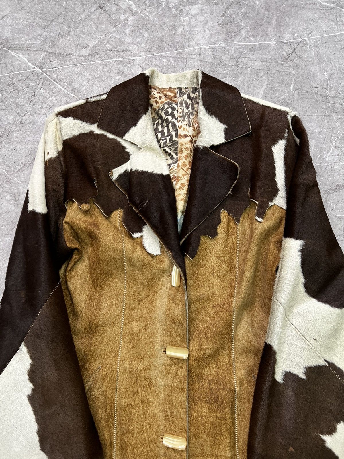 Japanese Brand × Le Grande Bleu (L.G.B.) SALE✅✅LEATHER COAT cow vintage leather made in italy 90's Size S / US 4 / IT 40 - 2 Thumbnail
