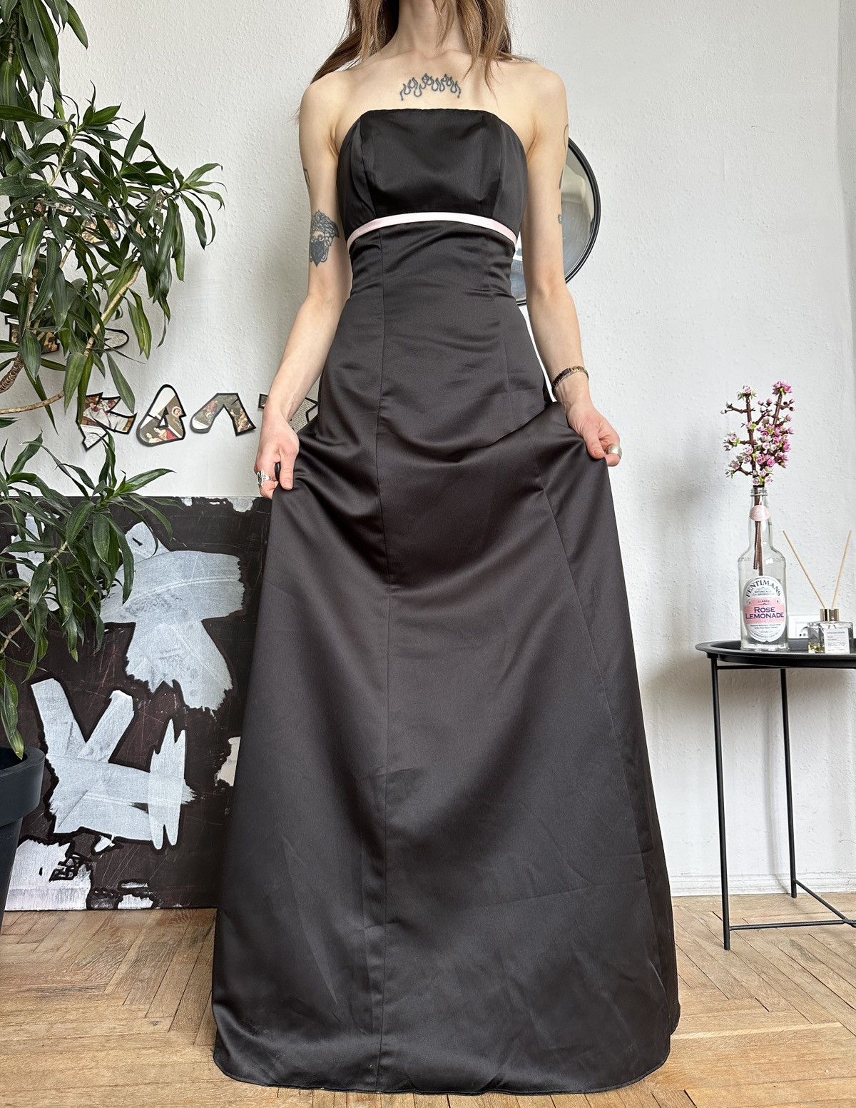Designer × Vintage Prom Floor Stunnig Evening Dress Vintage Luxury Gown Size XS / US 0-2 / IT 36-38 - 5 Thumbnail
