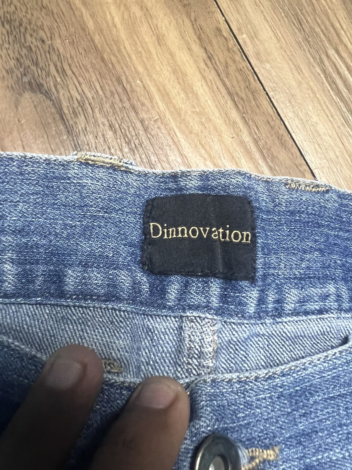 Japanese Brand Dinnovation Denim Cargo Jeans with White Racing Stripes (42) Size US 30 / EU 46 - 11 Thumbnail