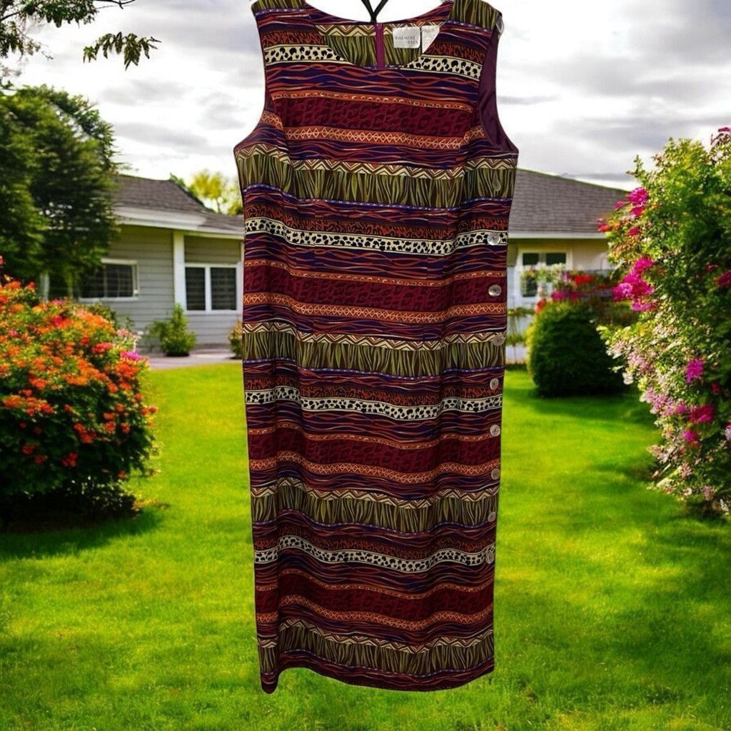 Vintage Vtg 90s Halmode Safari Leopard Cheetah Long Dress Sz XL/XXL Size XL / US 12-14 / IT 48-50 - 1 Thumbnail