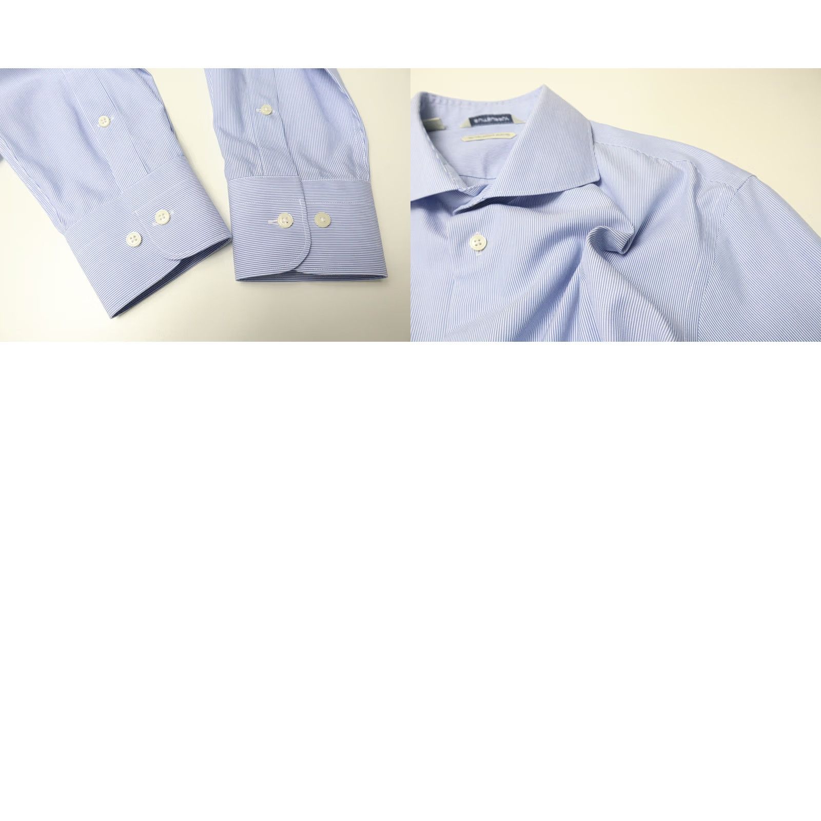 Suitsupply SUITSUPPLY Shirt Formal Extra Slim Fit Blue Pinstripe Men's 42-7/16 1/2L Size 42R - 8 Thumbnail