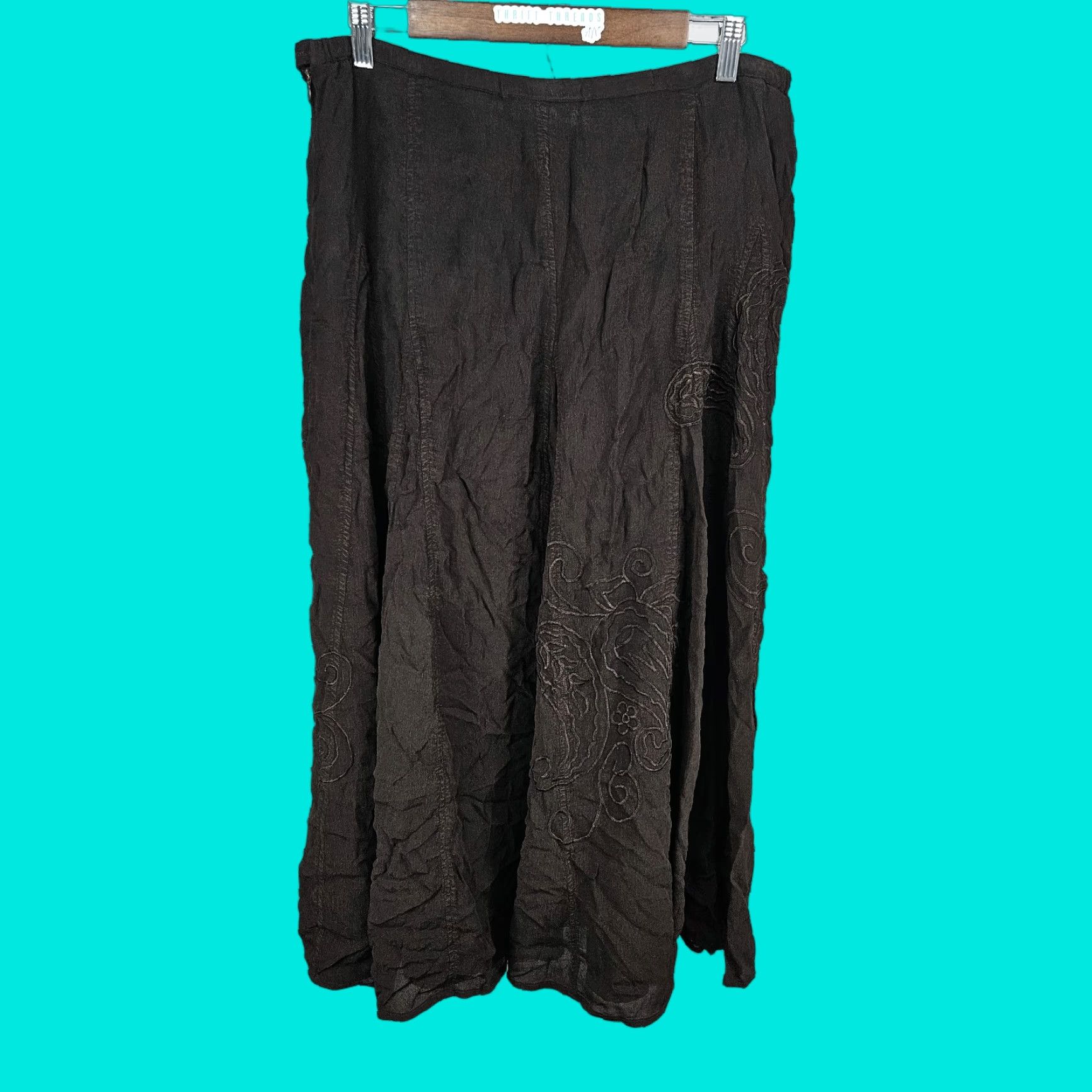 Coldwater Creek Coldwater Creek Paisley Embroidered Lined Midi Skirt Brown M (10-12) Women Adult Regular Size Medium Size 32" / US 10 / IT 46 - 1 Thumbnail