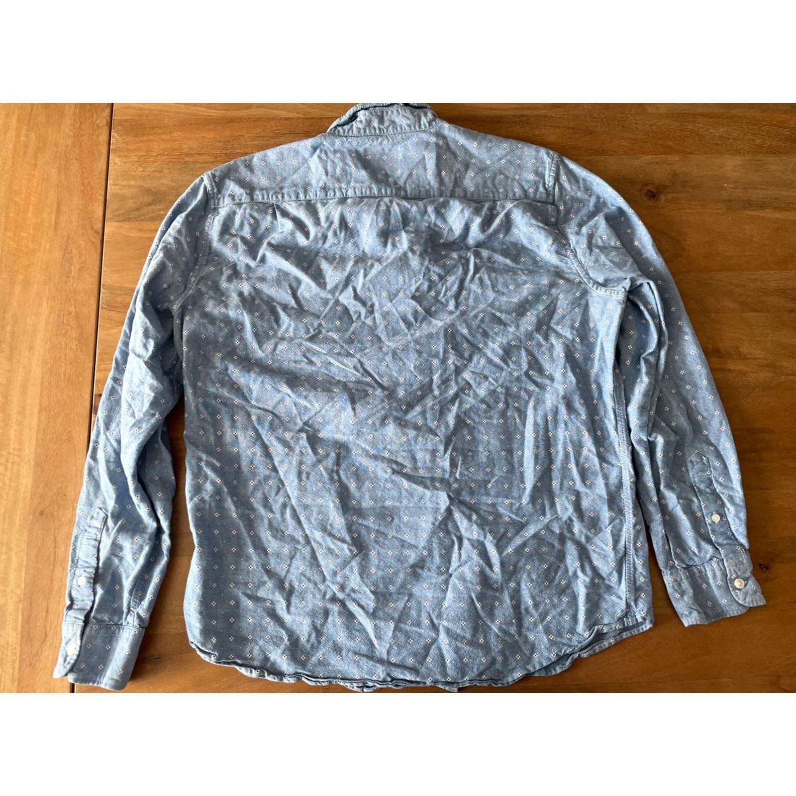 American Eagle Outfitters American Eagle Outfitters Shirt Mens L Blue All Over Cross Print Button Down 100% Cotton Size US L / EU 52-54 / 3 - 2 Thumbnail