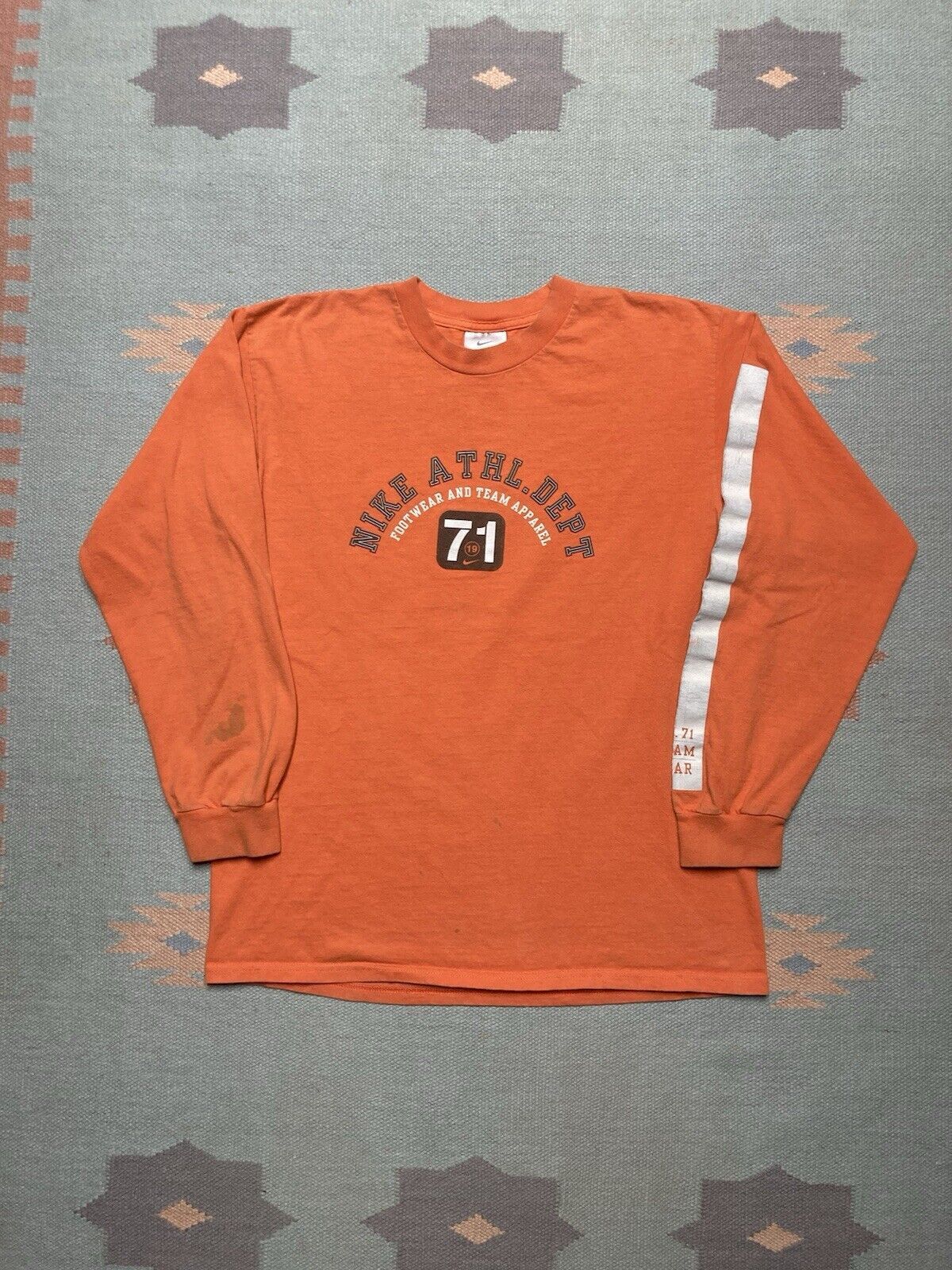 Nike × Vintage Vtg t shirt Nike athletic department y2k orange adult medium Size US M / EU 48-50 / 2 - 1 Thumbnail